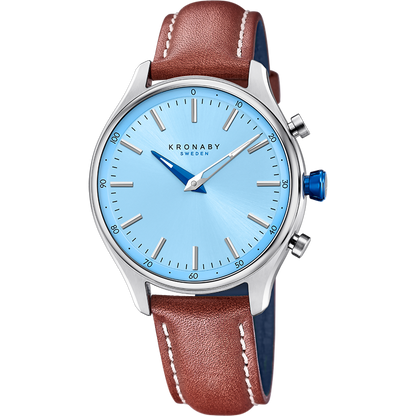 Kronaby Sekel S3783-3 - Leather - Strap Color: Brown - Strap Size: 18 mm - Case Size: 38 mm