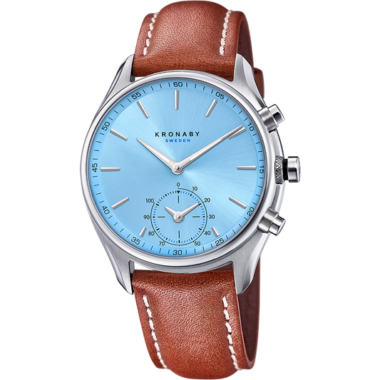 Kronaby Sekel S3781-3 - Leather - Strap Color: Brown - Strap Size: 22 mm - Case Size: 43 mm