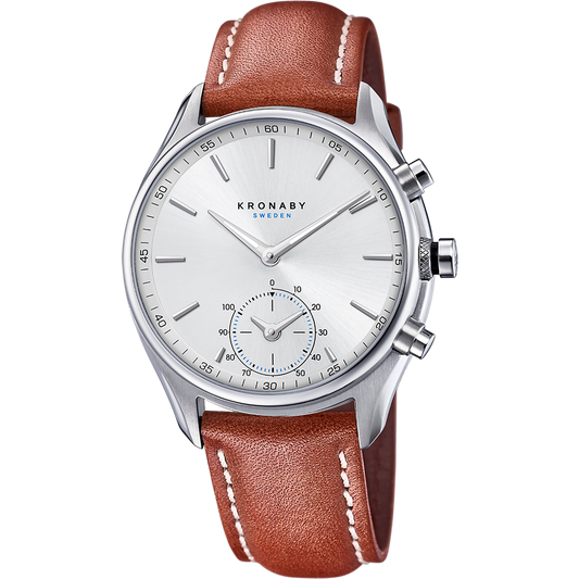 Kronaby Sekel S3781-4 - Leather - Strap Color: Brown - Strap Size: 22 mm - Case Size: 43 mm