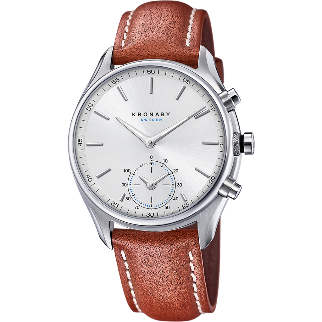 Kronaby Sekel S3781-4 - Leather - Strap Color: Brown - Strap Size: 22 mm - Case Size: 43 mm