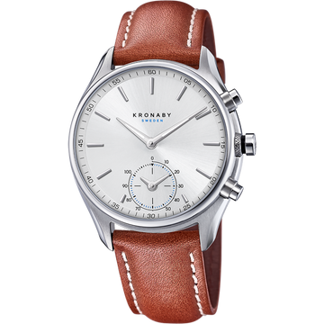 Kronaby Sekel S3781-4 - Leather - Strap Color: Brown - Strap Size: 22 mm - Case Size: 43 mm