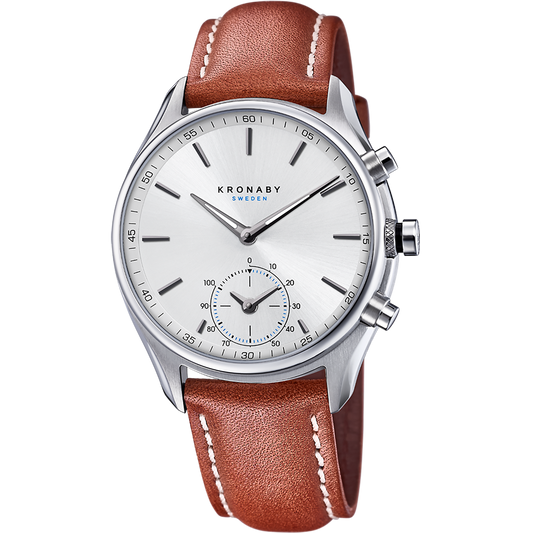 Kronaby Sekel S3781-5 - Leather - Strap Color: Brown - Strap Size: 22 mm - Case Size: 43 mm