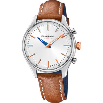 Kronaby Sekel S3783-1 - Leather - Strap Color: Brown - Strap Size: 18 mm - Case Size: 38 mm