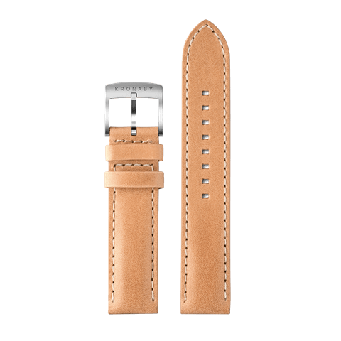 Kronaby Strap Leather BC10785 - Leather - Strap Color: Beige - Strap Size: 20 mm - Case Size Fit: Fits 41 mm Case