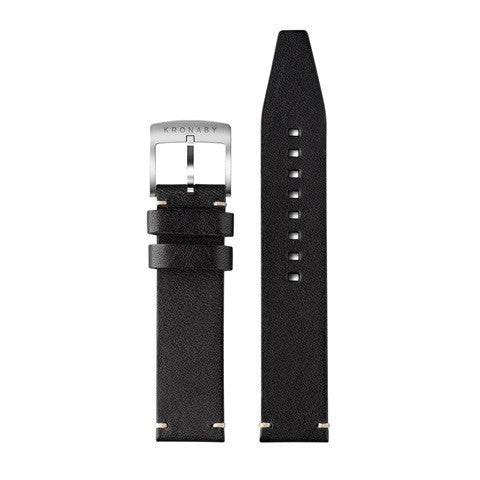 Kronaby Strap Leather BC10794 - Leather - Strap Color: Black - Strap Size: 20 mm - Case Size Fit: Fits 41 mm Case