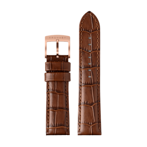 Kronaby Strap Leather BC10805 - Leather - Strap Color: Brown - Strap Size: 22 mm - Case Size Fit: Fits 43 mm Case