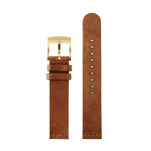 Kronaby Strap Leather BC10808 - Leather - Strap Color: Brown - Strap Size: 18 mm - Case Size Fit: Fits 38 mm Case