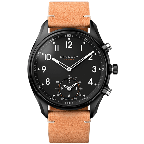 Kronaby Apex S0730-1 - Leather - Strap Color: Brown - Strap Size: 22 mm - Case Size: 43 mm