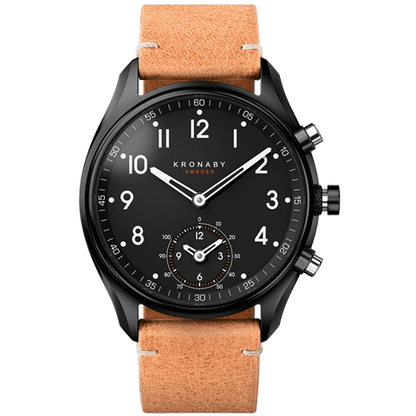 Kronaby Apex S0730-1 - Leather - Strap Color: Brown - Strap Size: 22 mm - Case Size: 43 mm