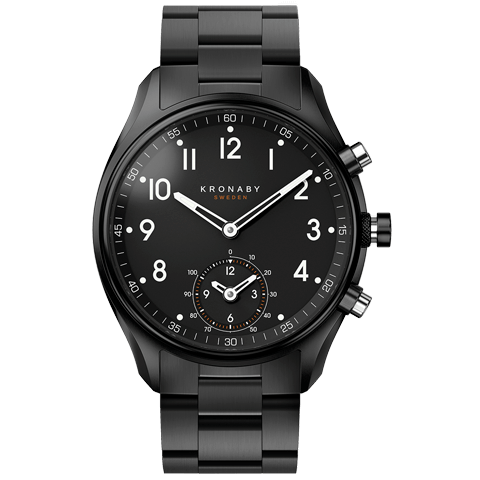 Kronaby Apex S0731-1 - Stainless Steel - Strap Color: Black - Strap Size: 22 mm - Case Size: 43 mm