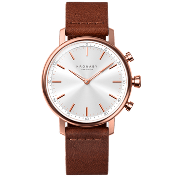 Kronaby Carat S1401-1 - Leather - Strap Color: Brown - Strap Size: 18 mm - Case Size: 38 mm