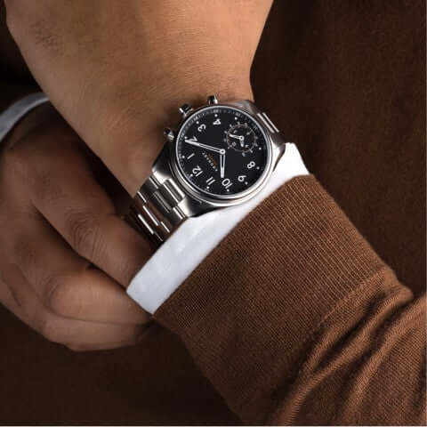 Apex 43 Steel - Black, Bracelet – Kronaby Watches