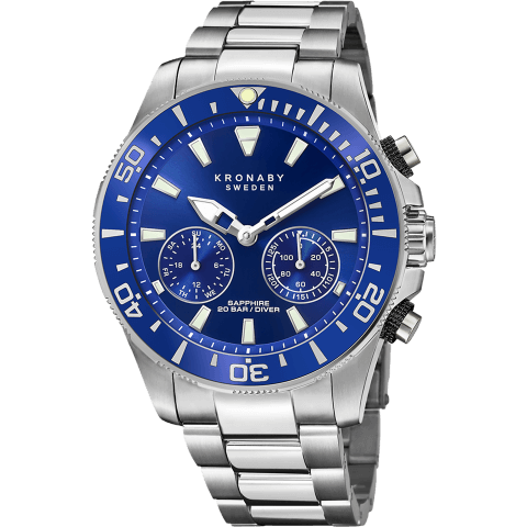 Kronaby Diver S3778-1 - Stainless Steel - Strap Color: Silver - Strap Size: 22 mm - Case Size: 45.7 mm