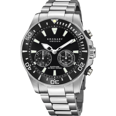 Kronaby Diver S3778-2 - Stainless Steel - Strap Color: Silver - Strap Size: 22 mm - Case Size: 45.7 mm
