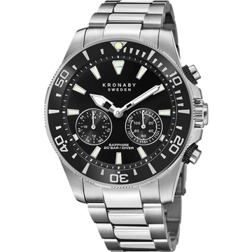 Kronaby Diver S3778-2 - Stainless Steel - Strap Color: Silver - Strap Size: 22 mm - Case Size: 45.7 mm